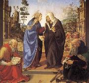 Piero di Cosimo Virgin Marie besokelse with St. Nicholas and St. Antonius china oil painting reproduction